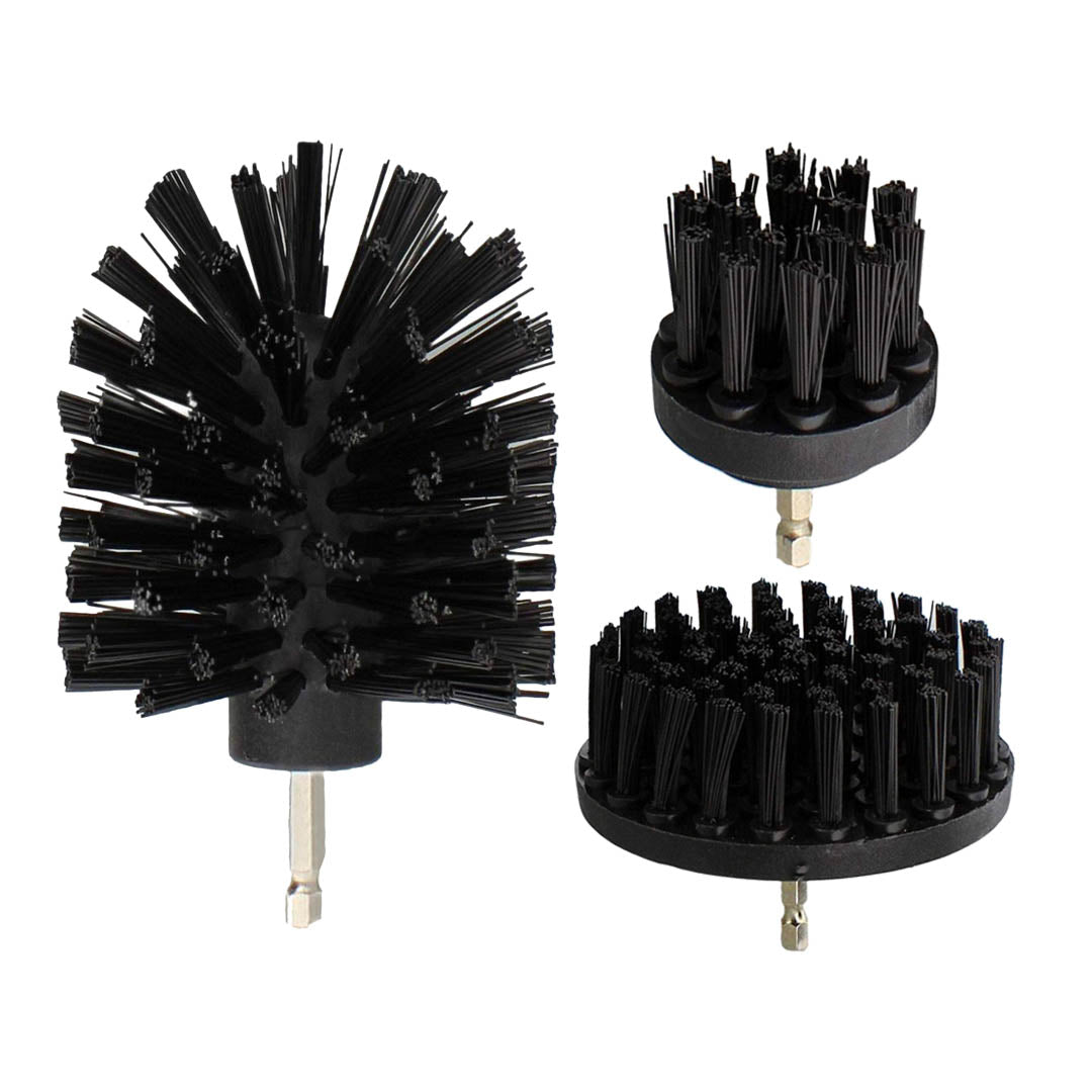 Drill Brush 3-Pack - Hard Moisture Distributor for Effective Cleaning