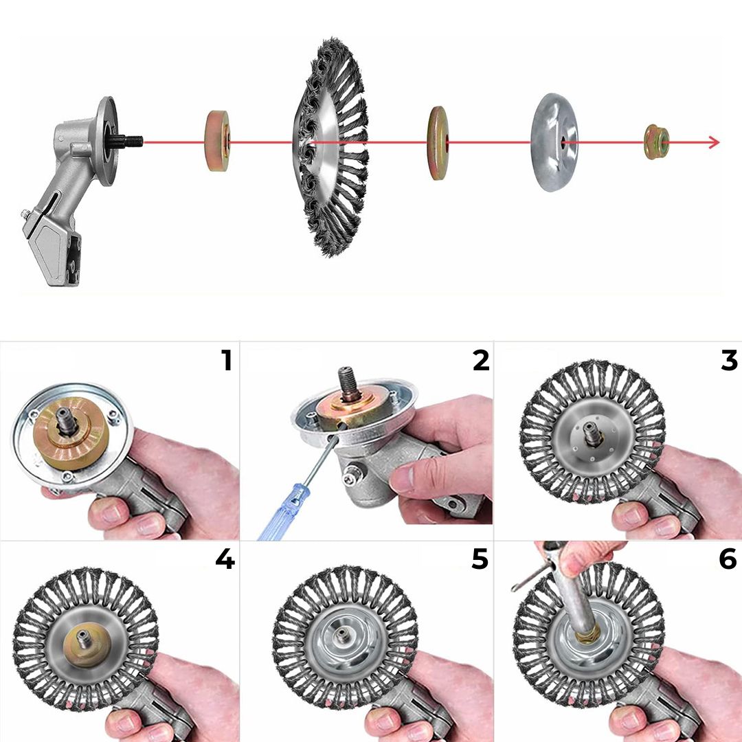 Grov Trimmer Steel Brush – Effective Cleaning for Heavy-Duty Surfaces